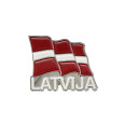 Piespraude ar Latvijas karogu